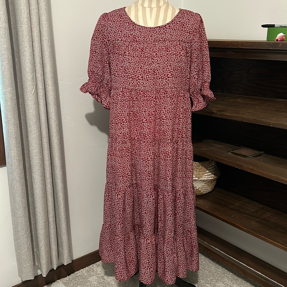 Red Floral Maxi Dress